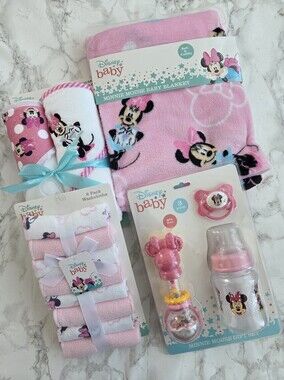 Disney Minnie Towel Washcloths Shake Blanket Pacifier Bottle  Baby Shower Gift